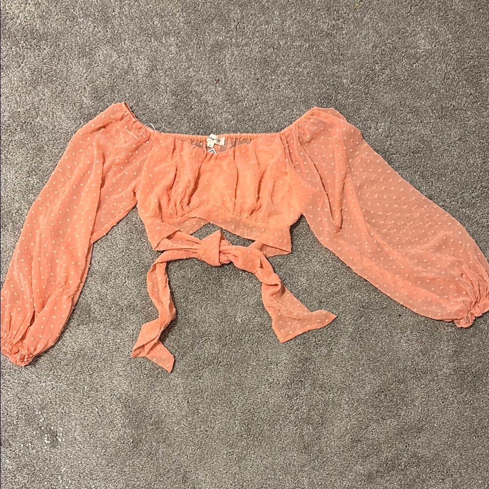 Peach Off-Shoulder Women's Top